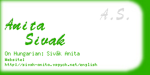 anita sivak business card