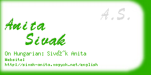 anita sivak business card